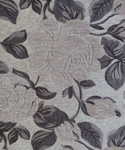 Floral pattern beige brown silver upholstery fabric