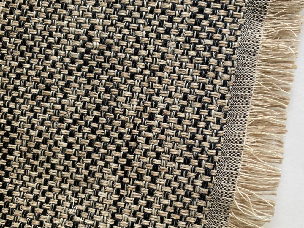 Furnishing fabric beige black coarsely woven