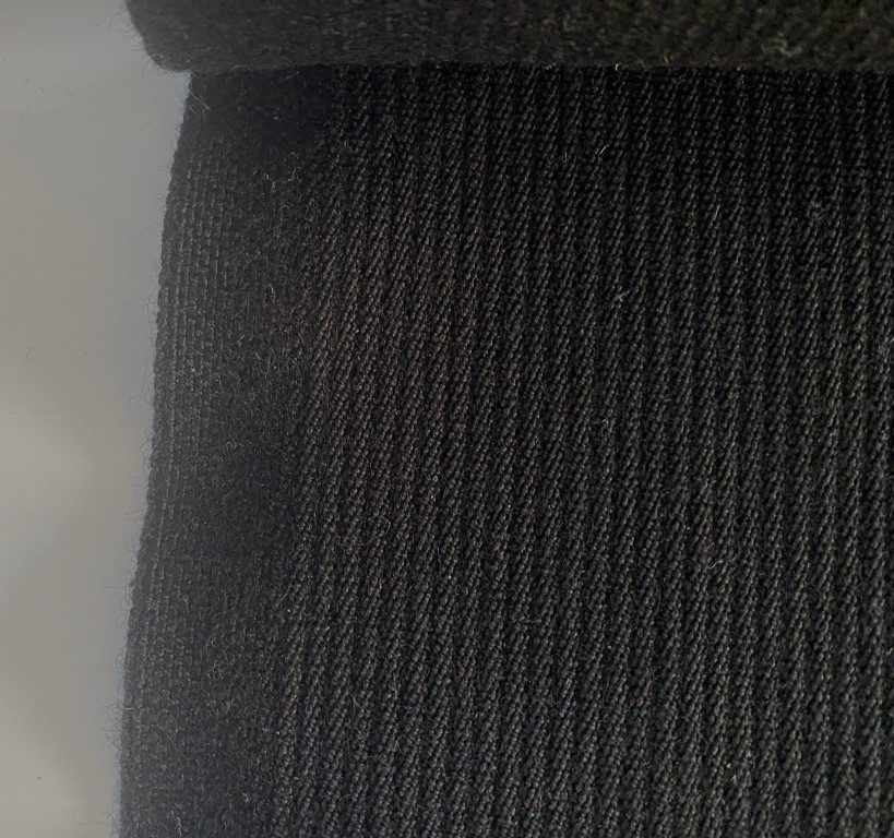 Black corduroy upholstery fabric
