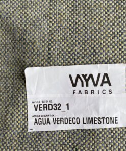 Vyva Fabrics Sunbrella Aqua Verdeco Limestone blue and yellow