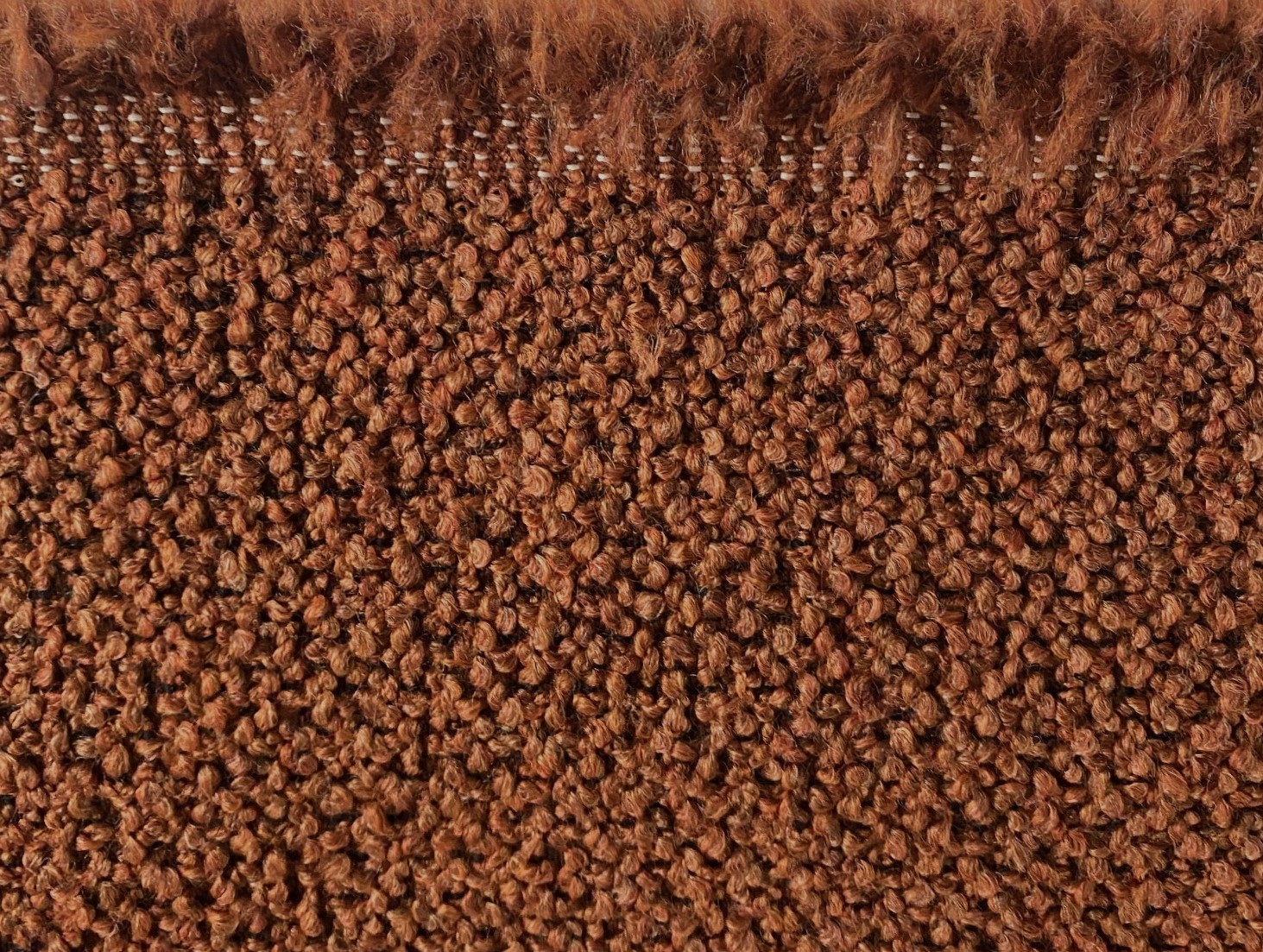 furniture fabric Jupiter burnt orange bouclé