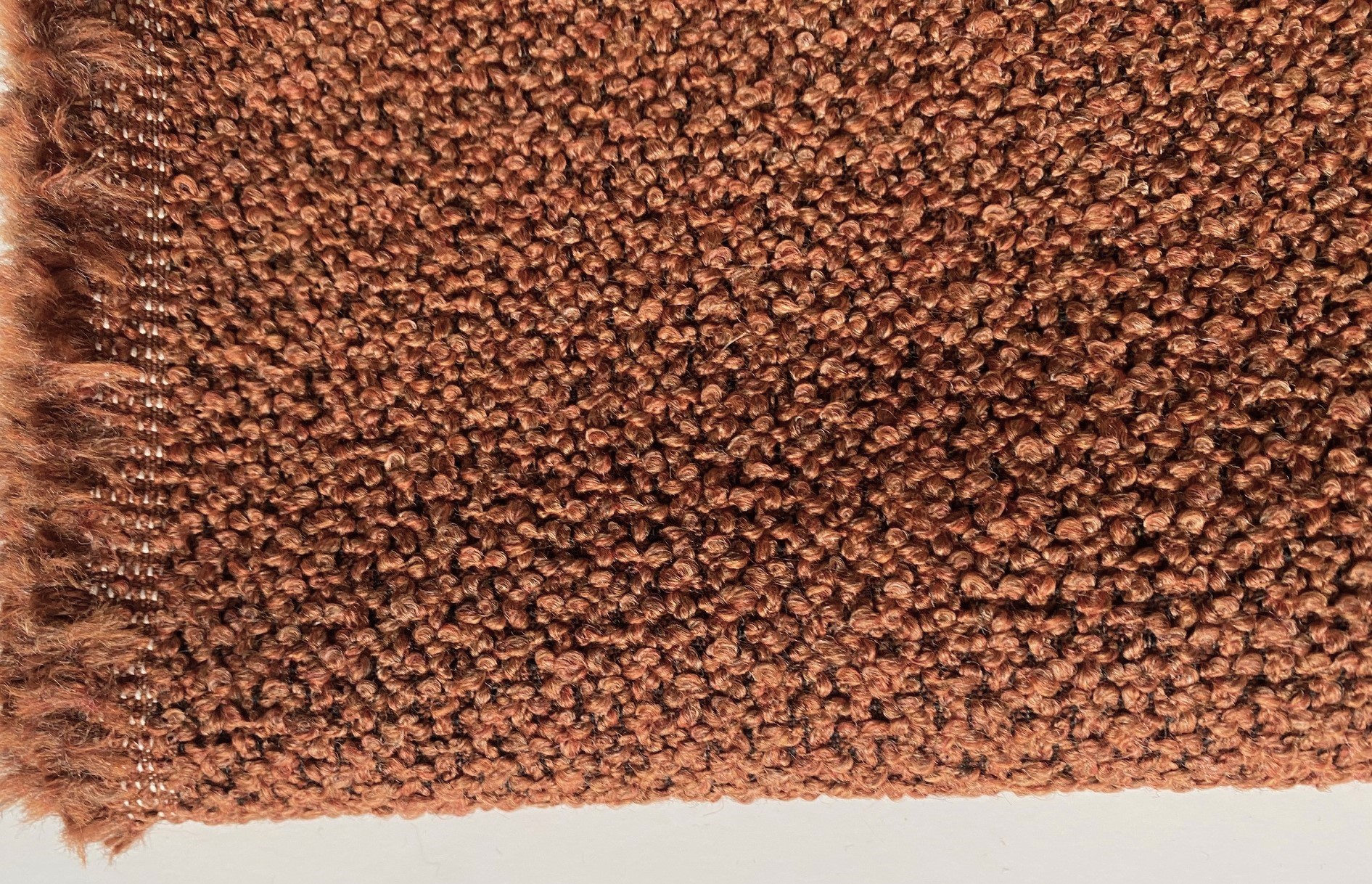 furniture fabric Jupiter burnt orange bouclé